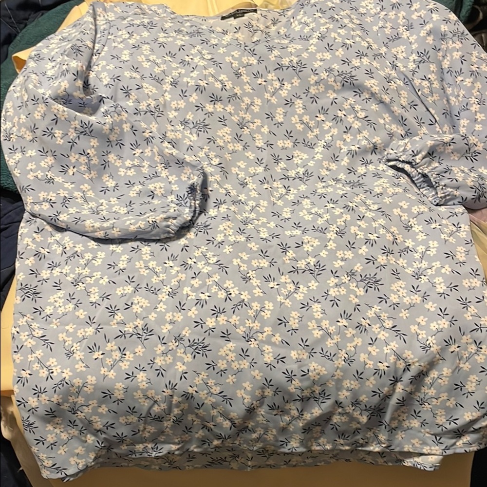 Mario Serrani Blue Floral Blouse